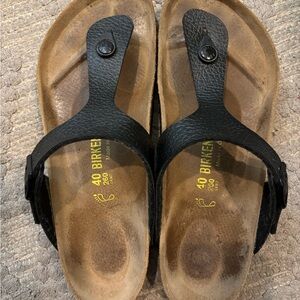 Birkenstock pebbled birkofloor black gizeh 40 regular